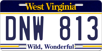 WV license plate DNW813