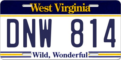 WV license plate DNW814