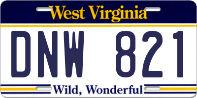 WV license plate DNW821