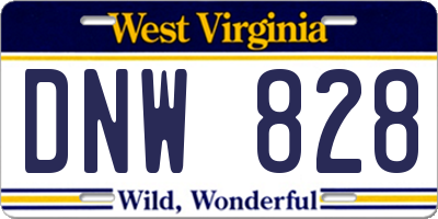 WV license plate DNW828