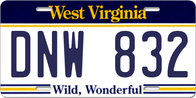 WV license plate DNW832