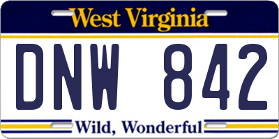 WV license plate DNW842