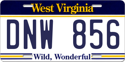 WV license plate DNW856