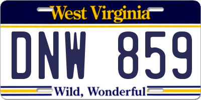WV license plate DNW859
