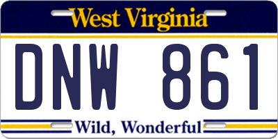 WV license plate DNW861