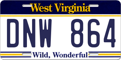 WV license plate DNW864