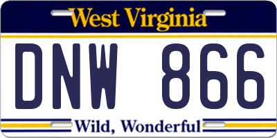 WV license plate DNW866