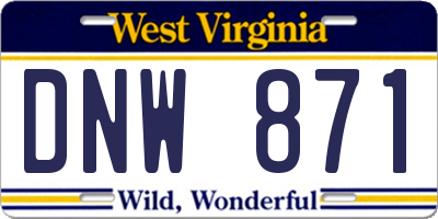 WV license plate DNW871