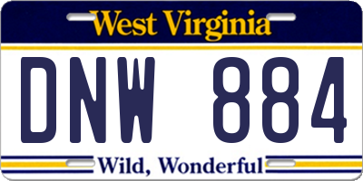 WV license plate DNW884