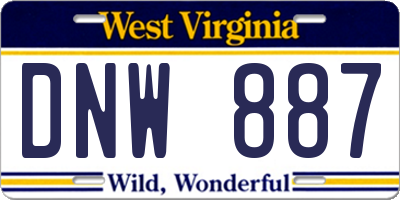 WV license plate DNW887