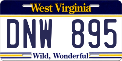 WV license plate DNW895