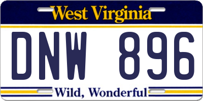 WV license plate DNW896