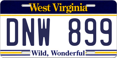 WV license plate DNW899