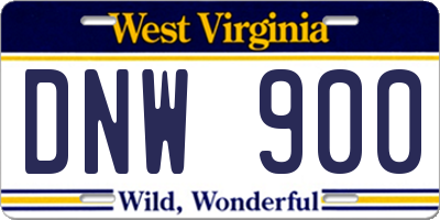 WV license plate DNW900
