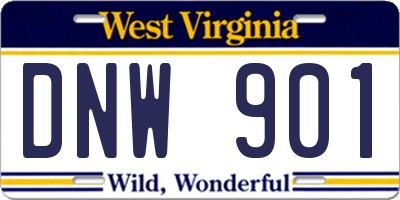 WV license plate DNW901