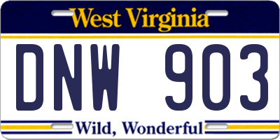 WV license plate DNW903