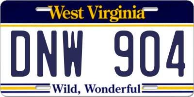 WV license plate DNW904