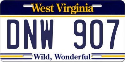 WV license plate DNW907