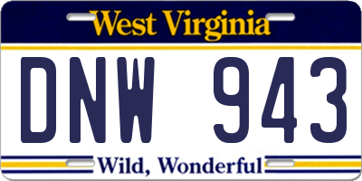 WV license plate DNW943