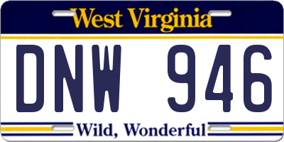 WV license plate DNW946