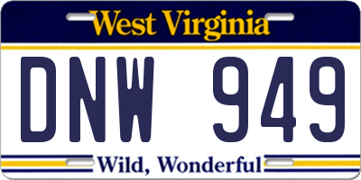 WV license plate DNW949