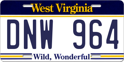 WV license plate DNW964