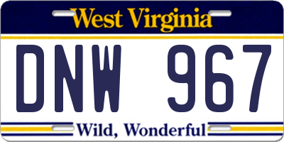 WV license plate DNW967