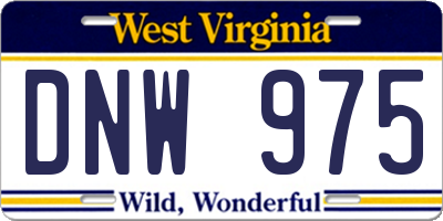 WV license plate DNW975