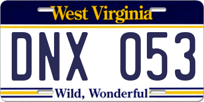 WV license plate DNX053