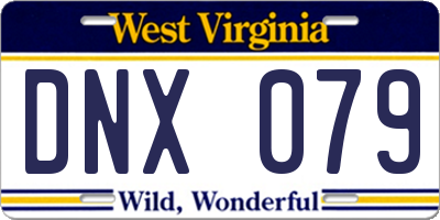WV license plate DNX079
