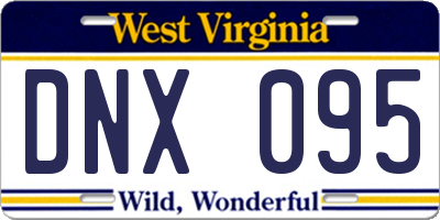 WV license plate DNX095