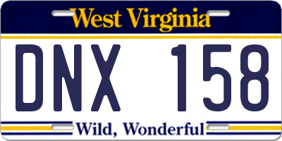 WV license plate DNX158