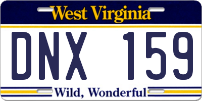 WV license plate DNX159