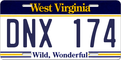 WV license plate DNX174