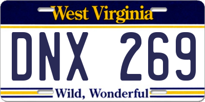 WV license plate DNX269