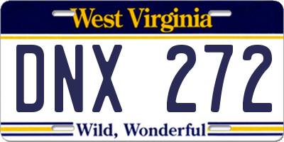 WV license plate DNX272