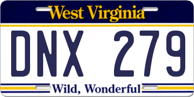WV license plate DNX279