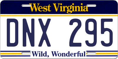 WV license plate DNX295
