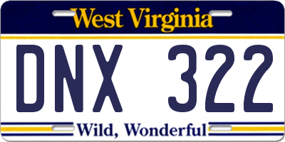WV license plate DNX322