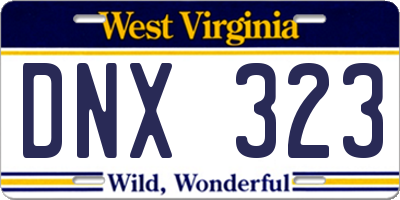 WV license plate DNX323