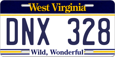 WV license plate DNX328