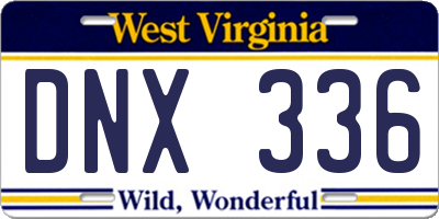 WV license plate DNX336