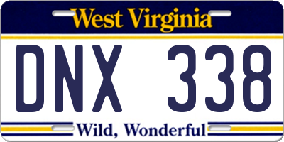 WV license plate DNX338