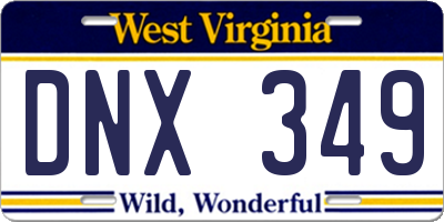 WV license plate DNX349