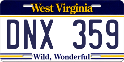 WV license plate DNX359