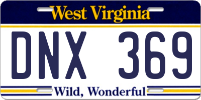 WV license plate DNX369