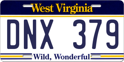 WV license plate DNX379