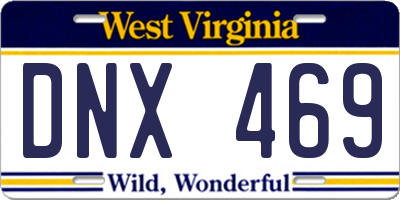 WV license plate DNX469