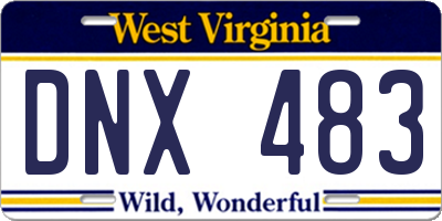 WV license plate DNX483
