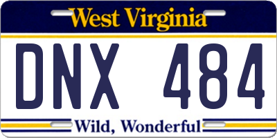 WV license plate DNX484